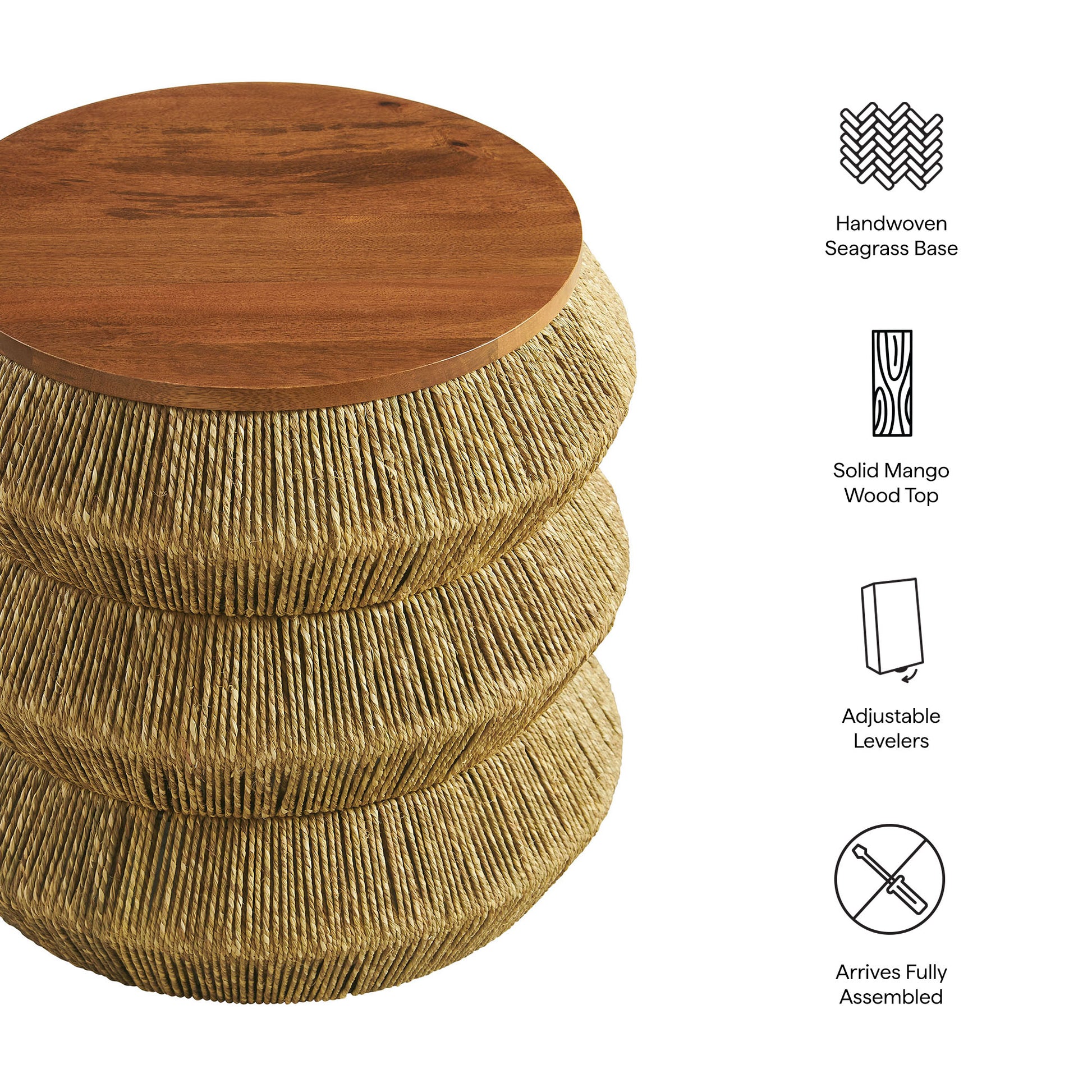 Maris Seagrass and Wood End Table by Modway | END Tables | Modishstore - 7