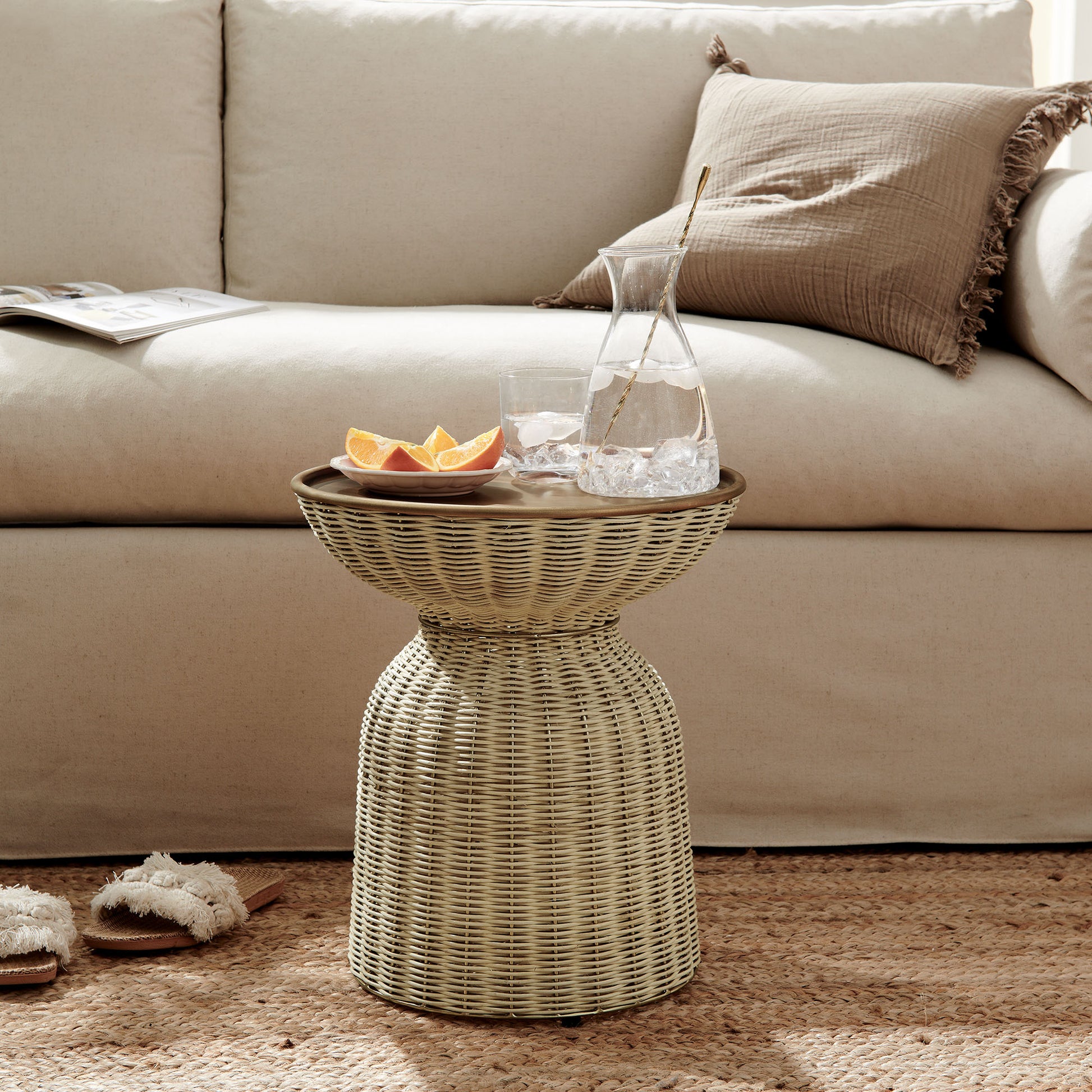 Lazaro Round Rattan Side Table by Modway | Side Tables | Modishstore - 1