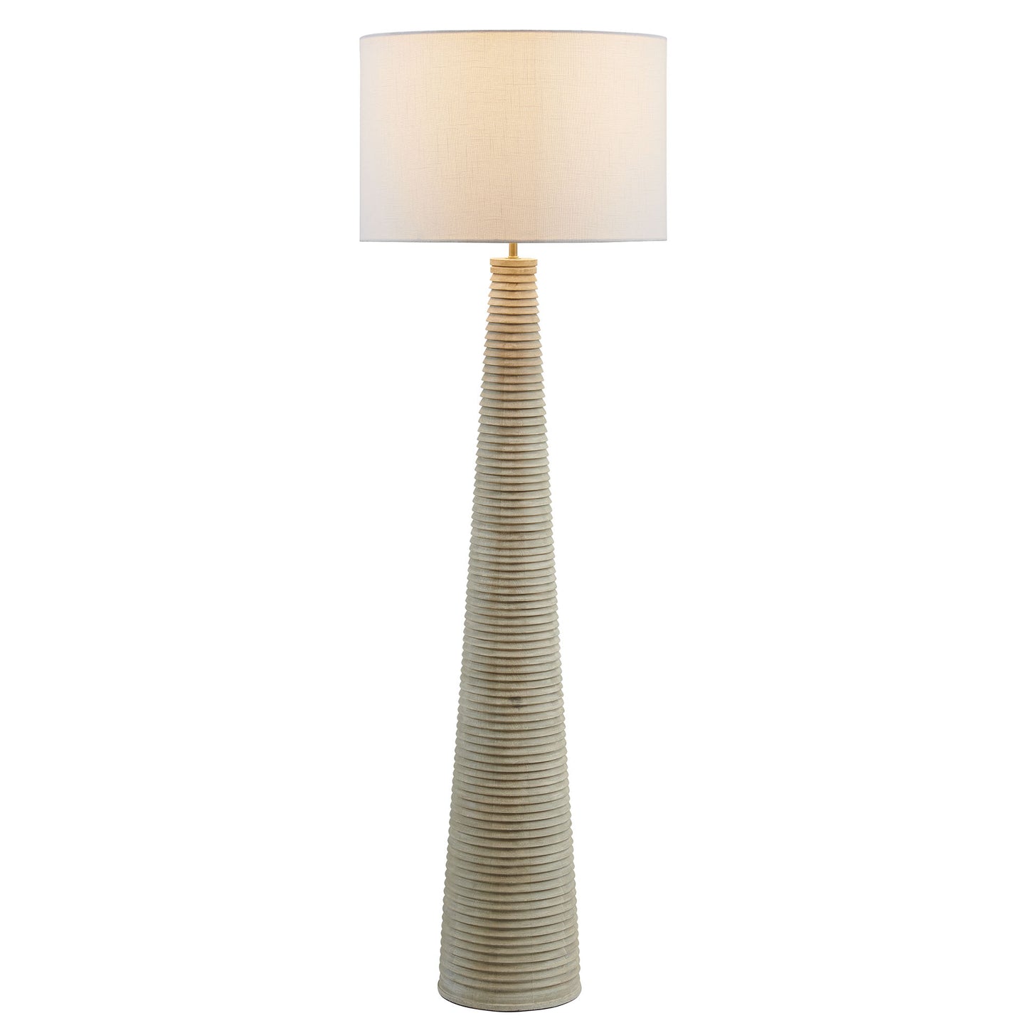 Saylor Carved Ribbed Wood Floor Lamp With Drum Shade by Modway | Floor Lamps | Modishstore - 2