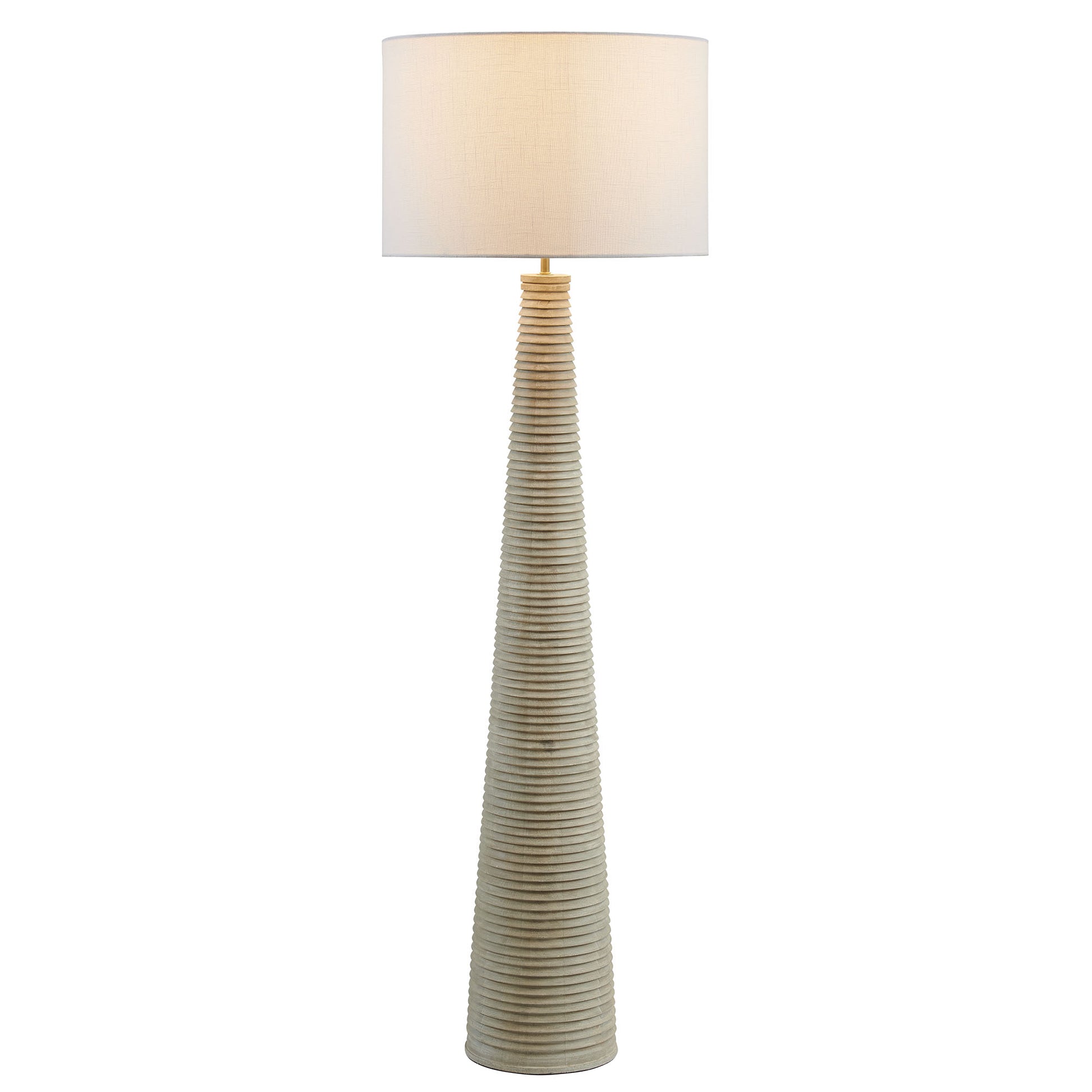 Saylor Carved Ribbed Wood Floor Lamp With Drum Shade by Modway | Floor Lamps | Modishstore - 2