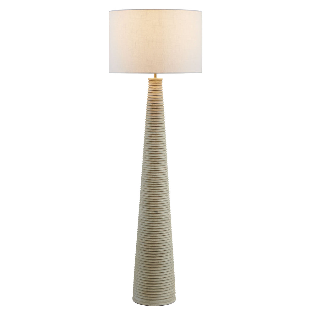 Saylor Carved Ribbed Wood Floor Lamp With Drum Shade by Modway | Floor Lamps | Modishstore - 2