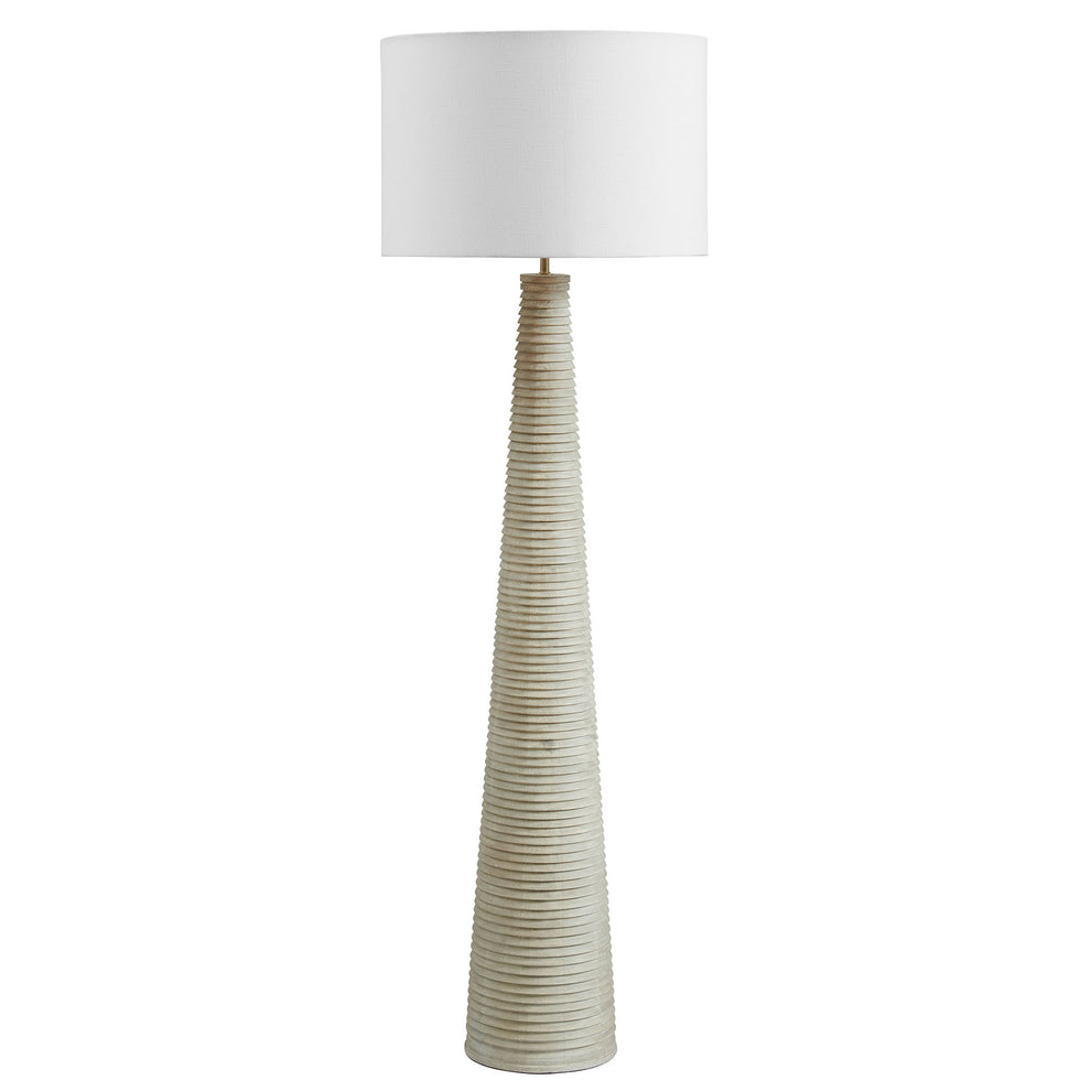 Saylor Carved Ribbed Wood Floor Lamp With Drum Shade by Modway | Floor Lamps | Modishstore - 3