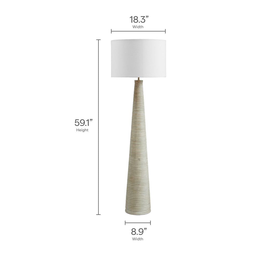 Saylor Carved Ribbed Wood Floor Lamp With Drum Shade by Modway | Floor Lamps | Modishstore - 11