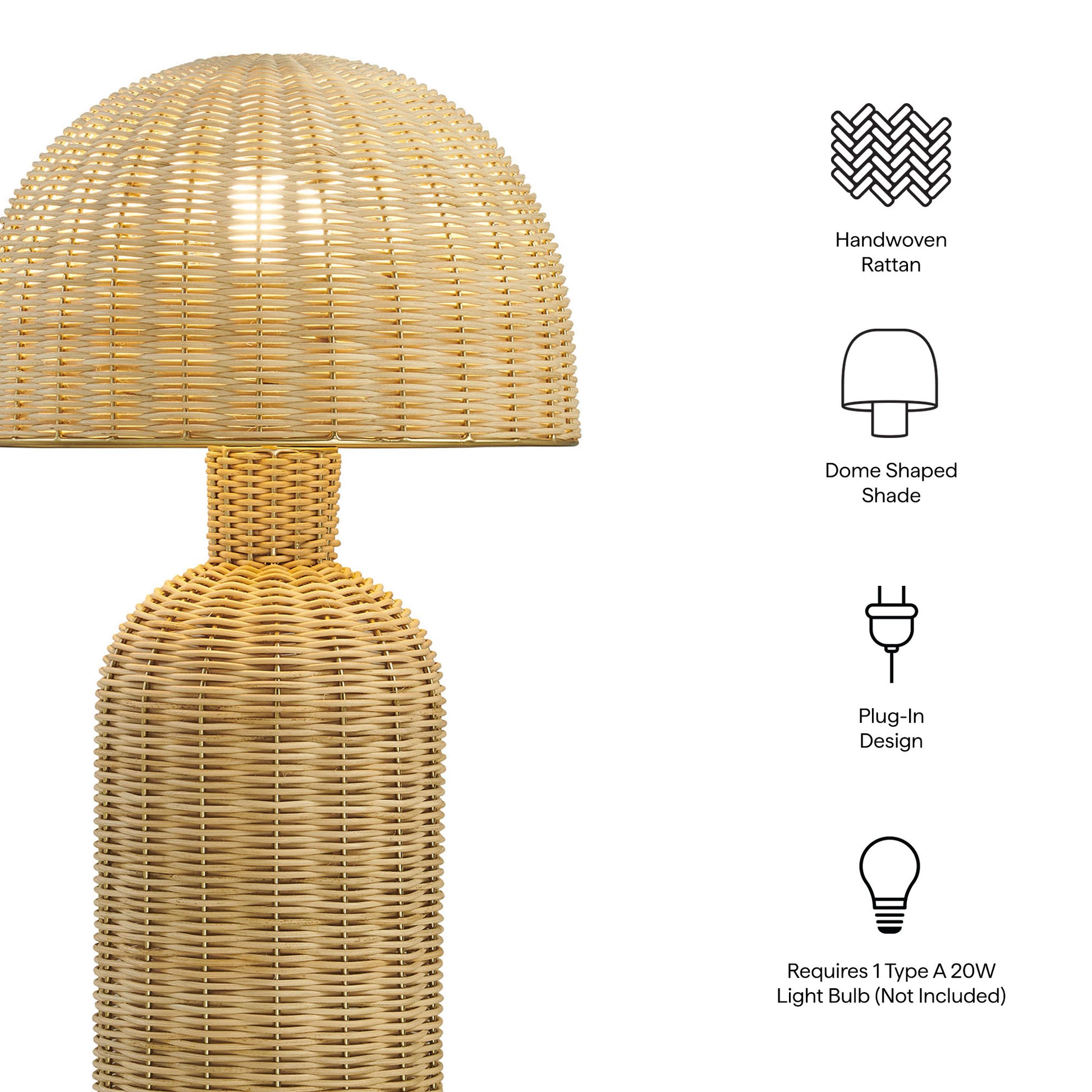 Briar Rattan Table Lamp by Modway | Table Lamps | Modishstore - 10