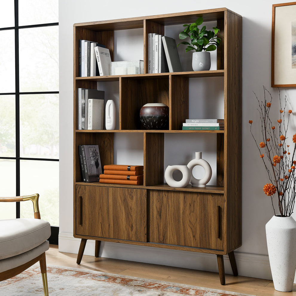 Transmit 45" Bookcase with Sliding Doors by Modway | Bookcases | Modishstore - 1