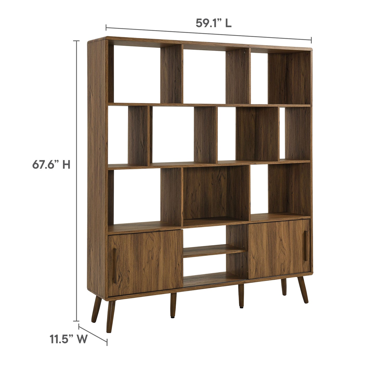 Transmit 59" Bookcase with Sliding Doors by Modway | Bookcases | Modishstore - 9