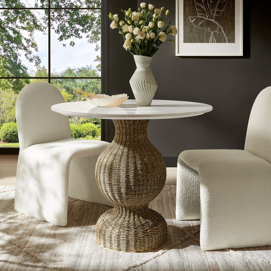 Zale 36" Marble and Seagrass Dining Table by Modway | Dining Tables | Modishstore - 1