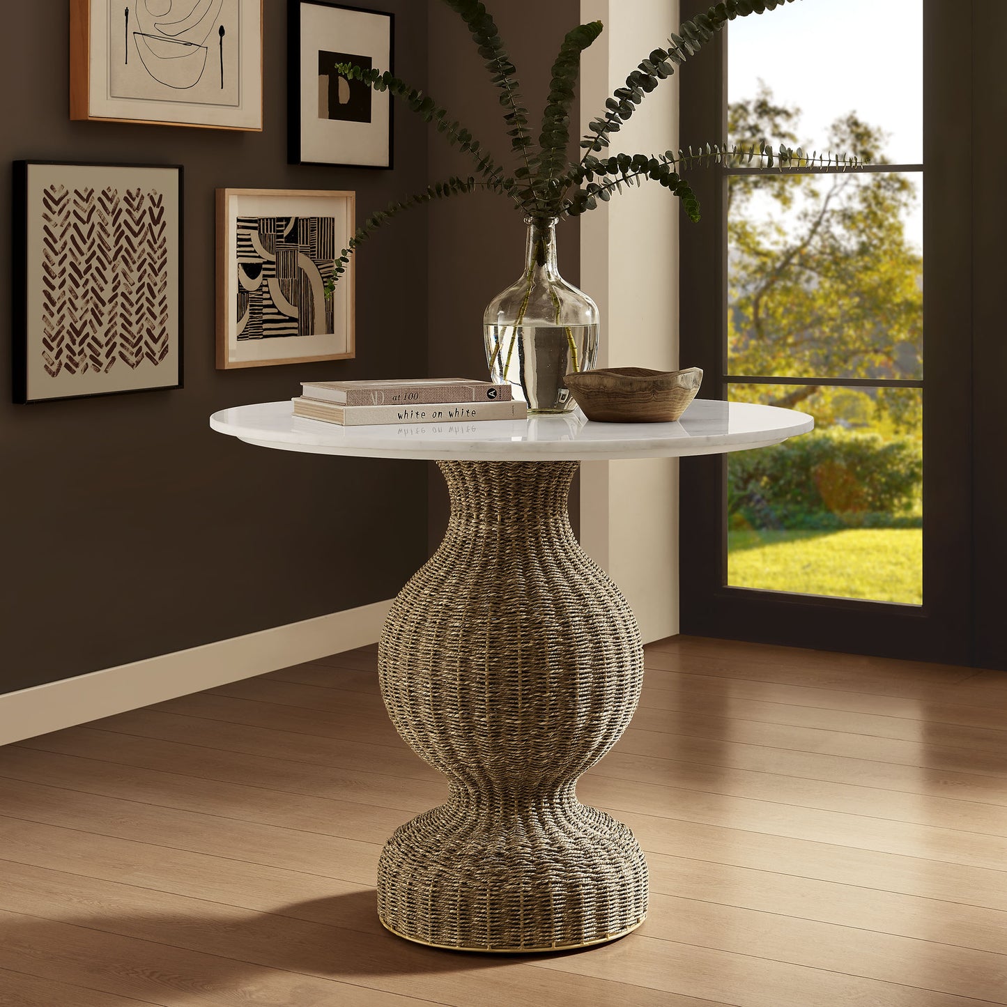 Zale 36" Marble and Seagrass Dining Table by Modway | Dining Tables | Modishstore - 8
