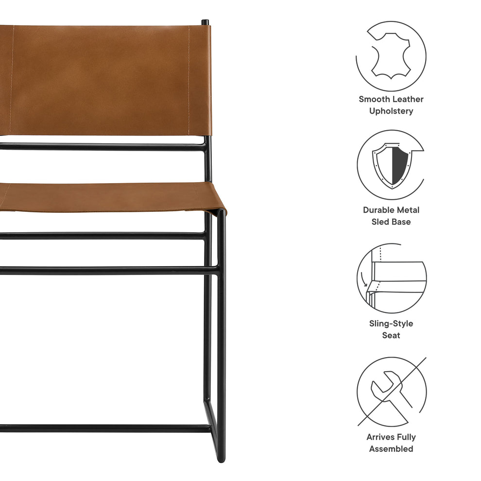 Thatcher Leather and Metal Dining Chair by Modway | Dining Chairs | Modishstore - 8