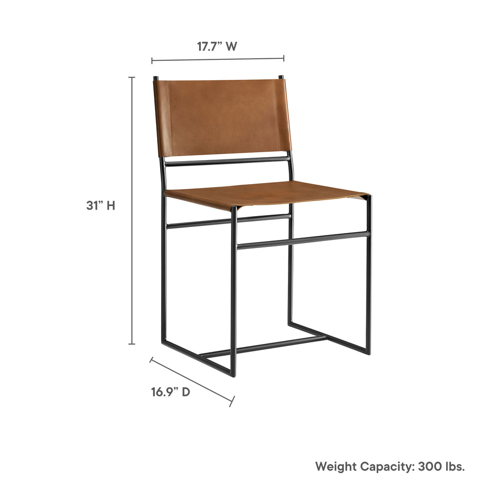Thatcher Leather and Metal Dining Chair by Modway | Dining Chairs | Modishstore - 9