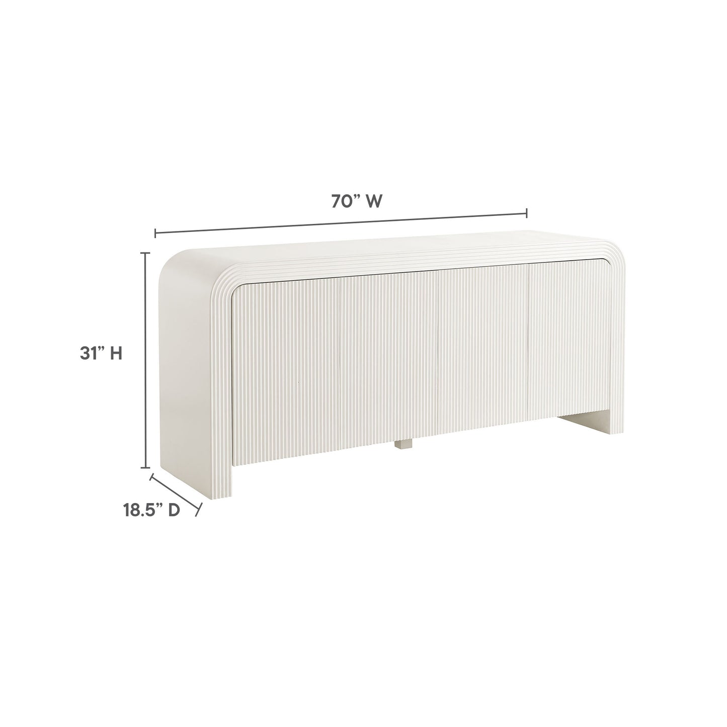Waterflute 70" Fluted Sideboard Cabinet by Modway | Sideboards | Modishstore - 10