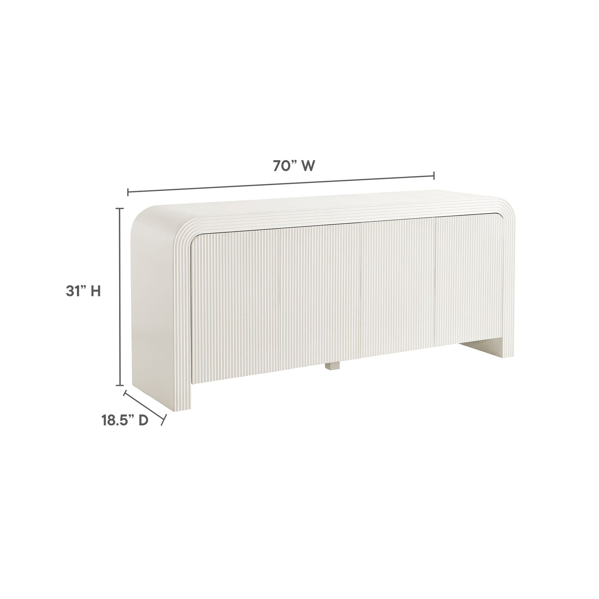 Waterflute 70" Fluted Sideboard Cabinet by Modway | Sideboards | Modishstore - 10