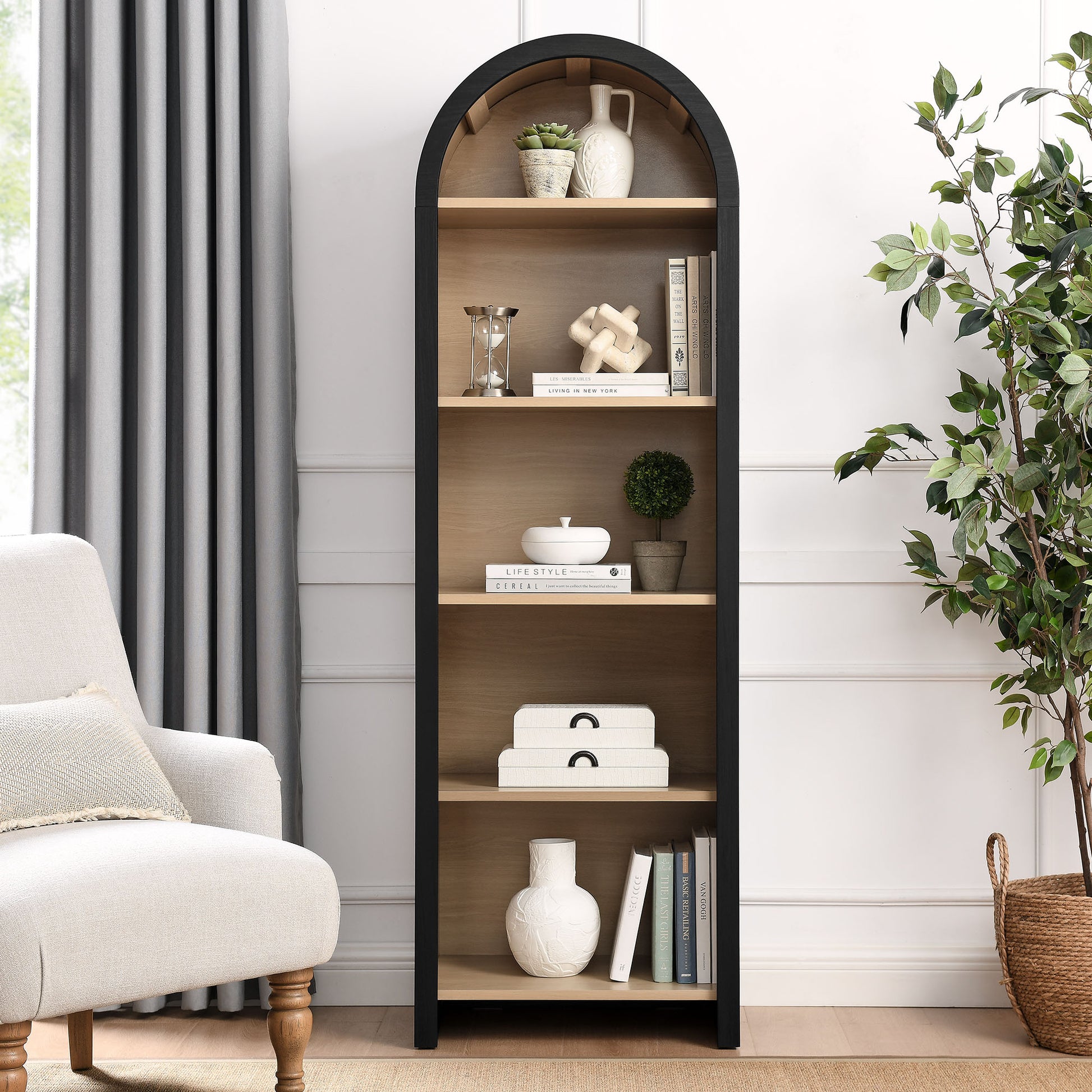 Evie Arched Narrow Bookcase Display Cabinet by Modway | Cabinets | Modishstore - 1