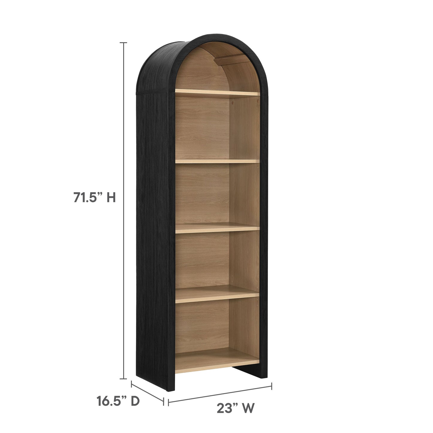 Evie Arched Narrow Bookcase Display Cabinet by Modway | Cabinets | Modishstore - 8