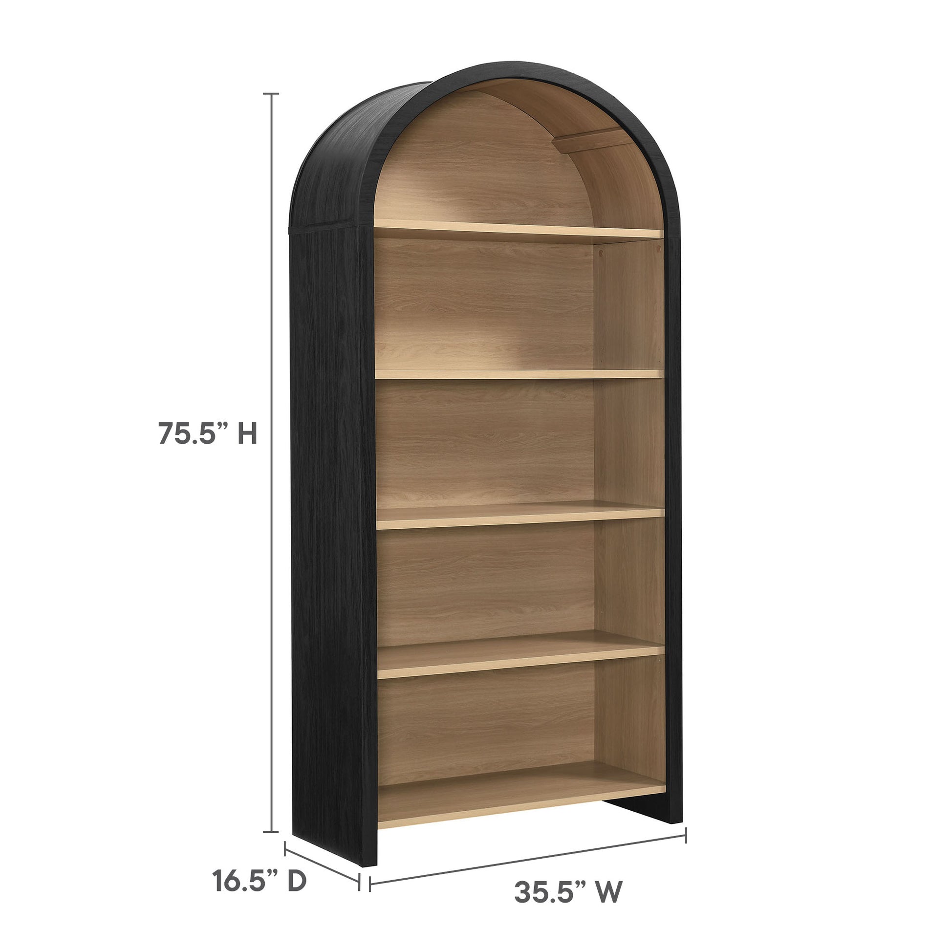 Evie Arched Wide Bookcase Display Cabinet by Modway | Cabinets | Modishstore - 8