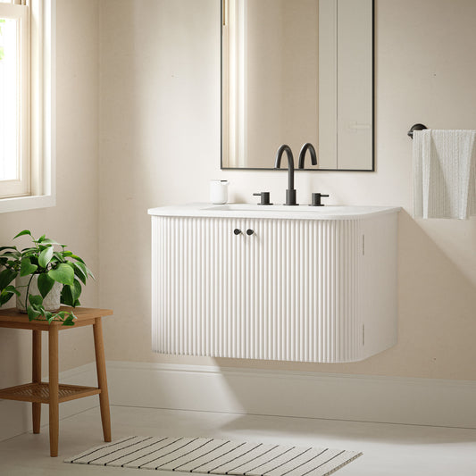 Zia 30" Wall-Mount Bathroom Vanity with Marble Sink by Modway | Bathroom Accessories | Modishstore - 1