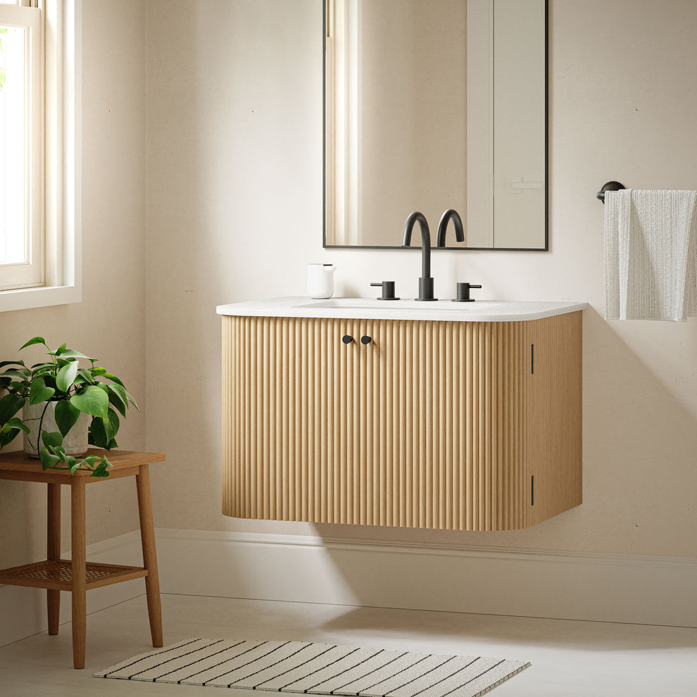 Zia 30" Wall-Mount Bathroom Vanity with Marble Sink by Modway | Bathroom Accessories | Modishstore - 20