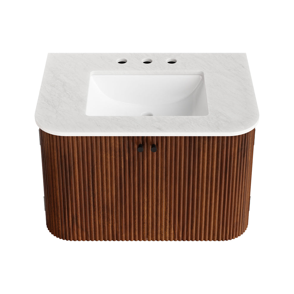 Zia 30" Wall-Mount Bathroom Vanity with Marble Sink by Modway | Bathroom Accessories | Modishstore - 27