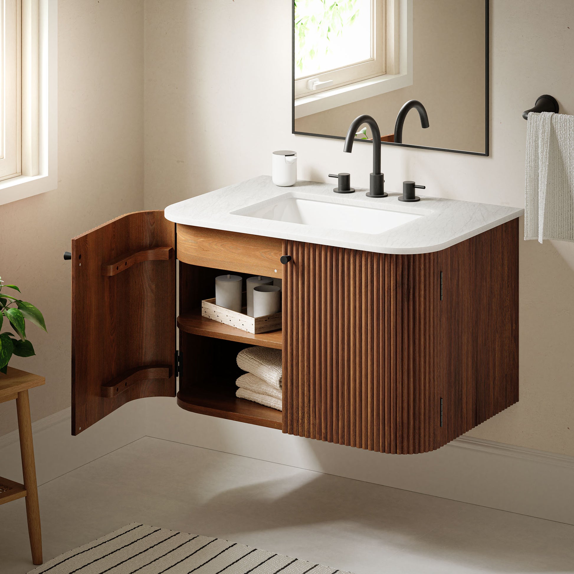 Zia 30" Wall-Mount Bathroom Vanity with Marble Sink by Modway | Bathroom Accessories | Modishstore - 30