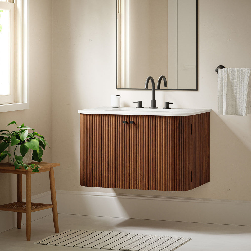 Zia 30" Wall-Mount Bathroom Vanity with Marble Sink by Modway | Bathroom Accessories | Modishstore - 31