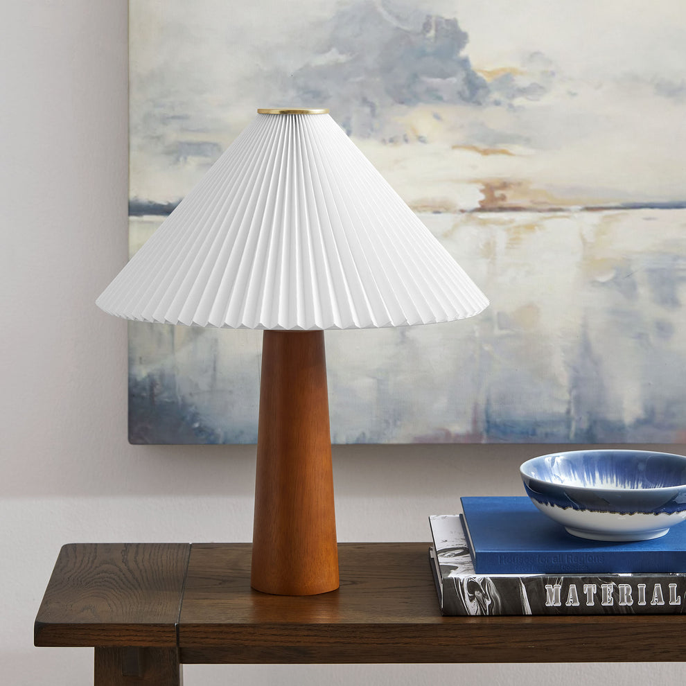 Jessica Wooden Base Table Lamp With Pleated Fabric Shade by Modway | Table Lamps | Modishstore - 10