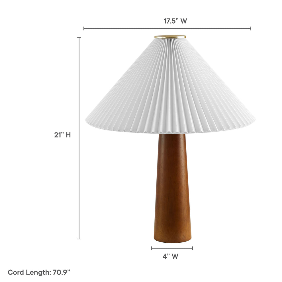 Jessica Wooden Base Table Lamp With Pleated Fabric Shade by Modway | Table Lamps | Modishstore - 13
