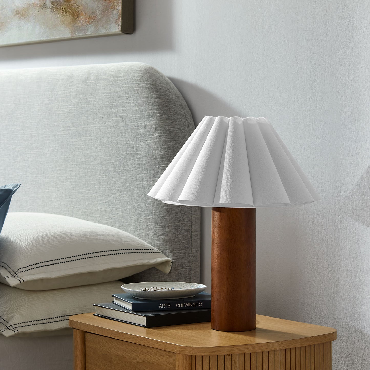 Flora Wood Table Lamp With Pleated Petal Shade by Modway | Table Lamps | Modishstore - 10