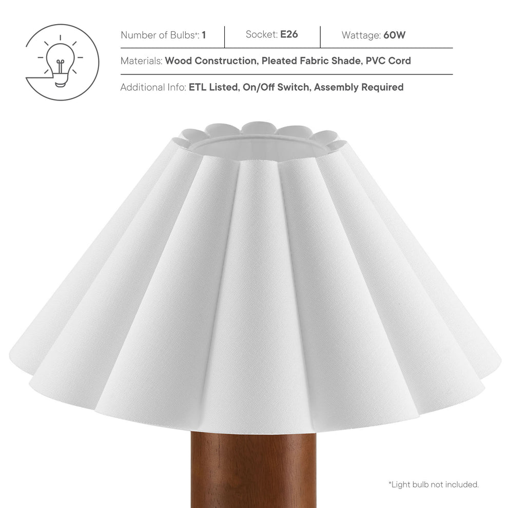 Flora Wood Table Lamp With Pleated Petal Shade by Modway | Table Lamps | Modishstore - 12