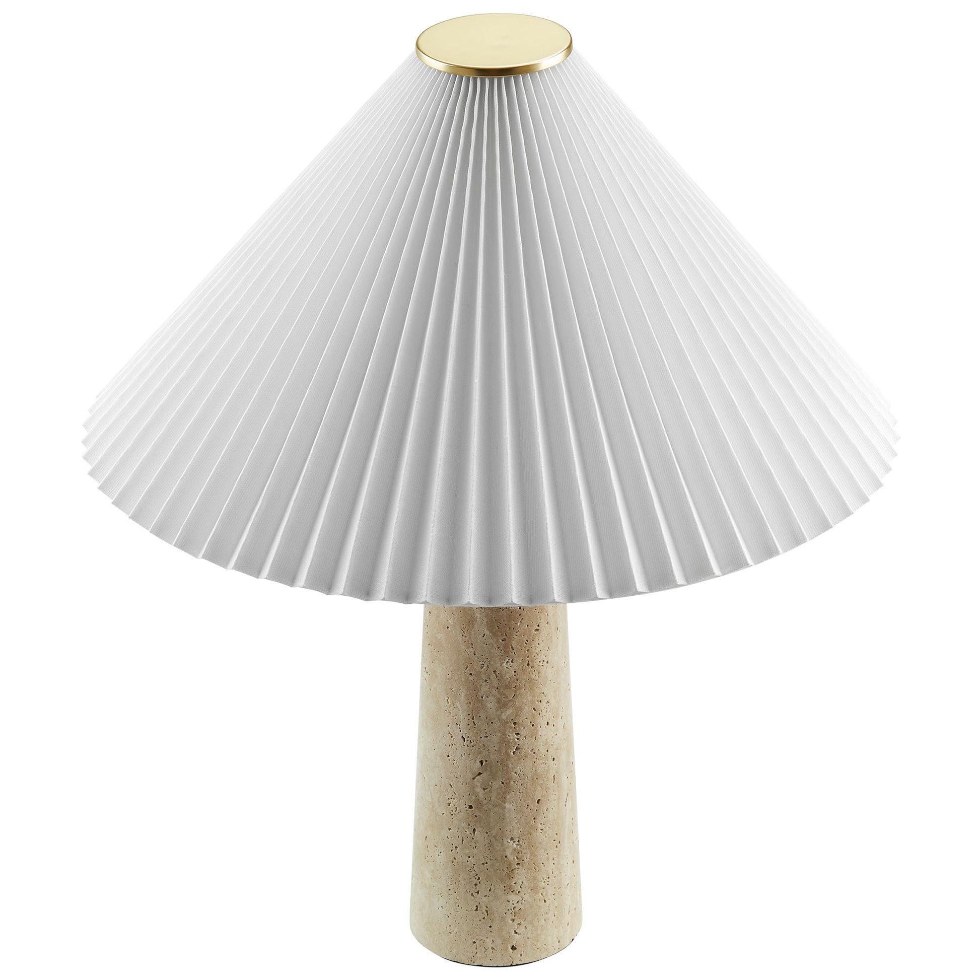 Cove Travertine Table Lamp With Pleated Shade by Modway | Table Lamps | Modishstore - 5