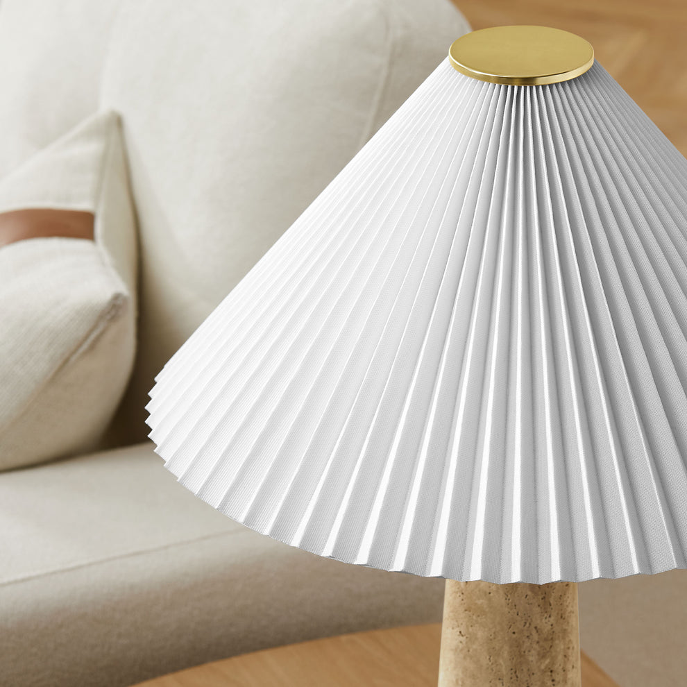 Cove Travertine Table Lamp With Pleated Shade by Modway | Table Lamps | Modishstore - 11