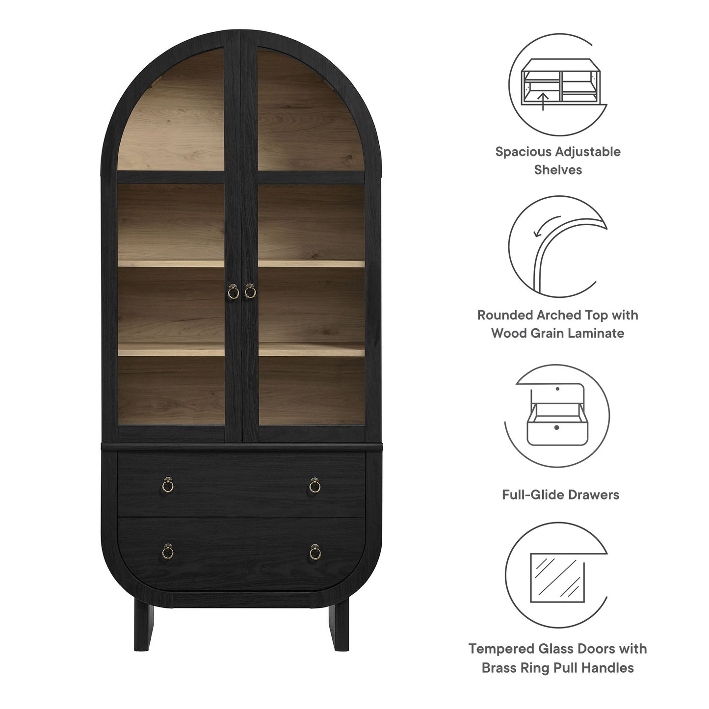 Nyx Arched Display Cabinet by Modway | Cabinets | Modishstore - 10