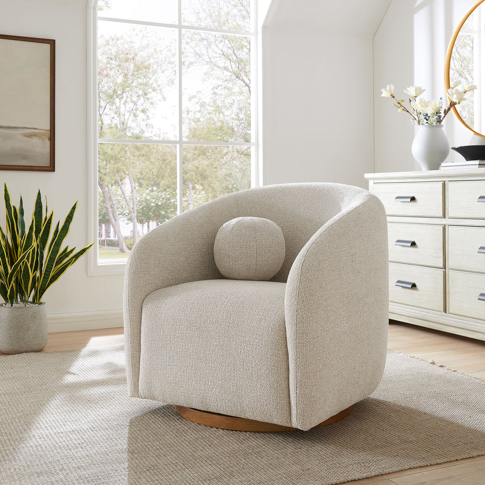 Holland Swivel Chenille Fabric Armchair by Modway | Armchairs | Modishstore - 1
