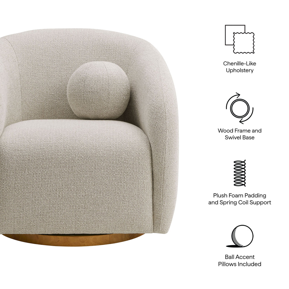Holland Swivel Chenille Fabric Armchair by Modway | Armchairs | Modishstore - 8