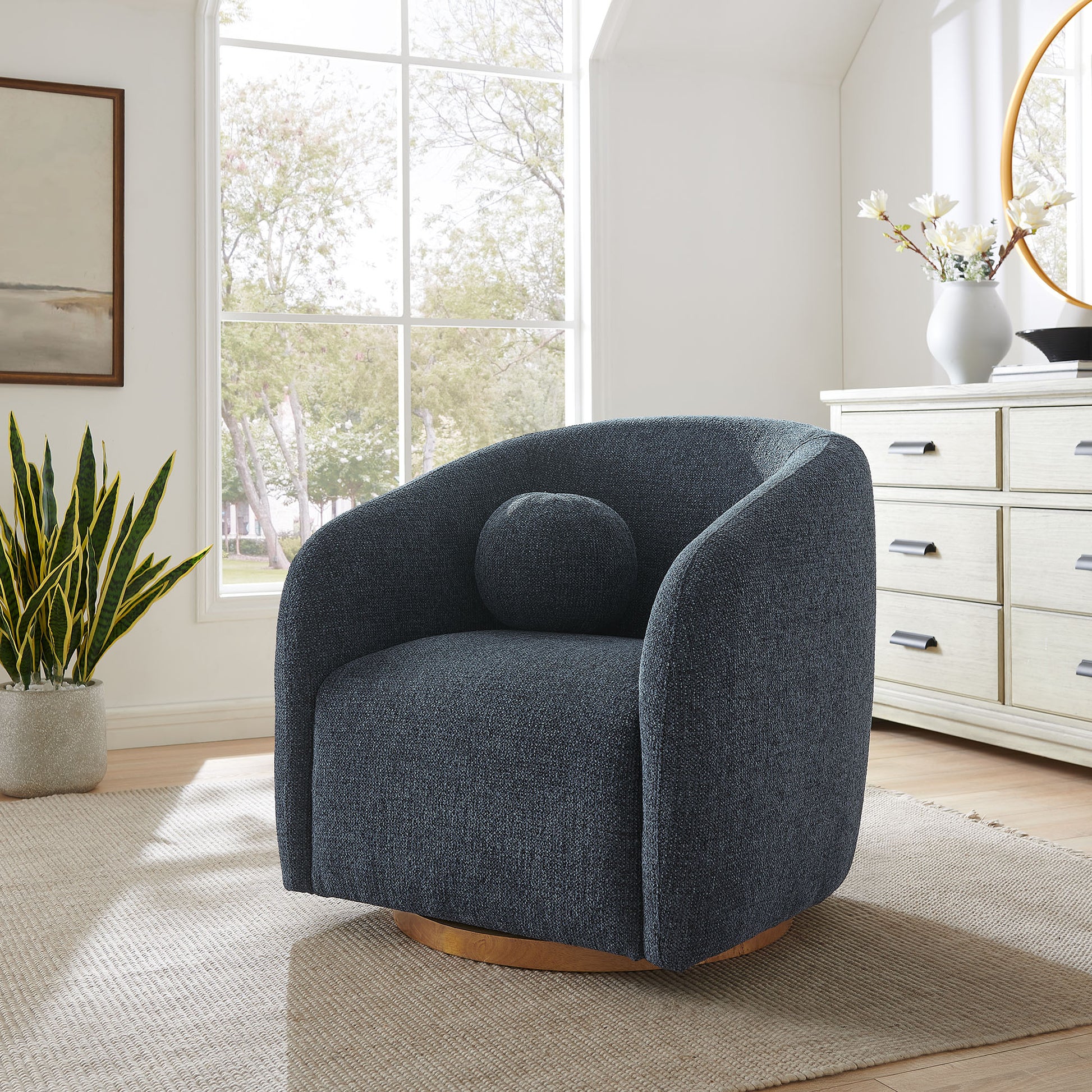 Holland Swivel Chenille Fabric Armchair by Modway | Armchairs | Modishstore - 17
