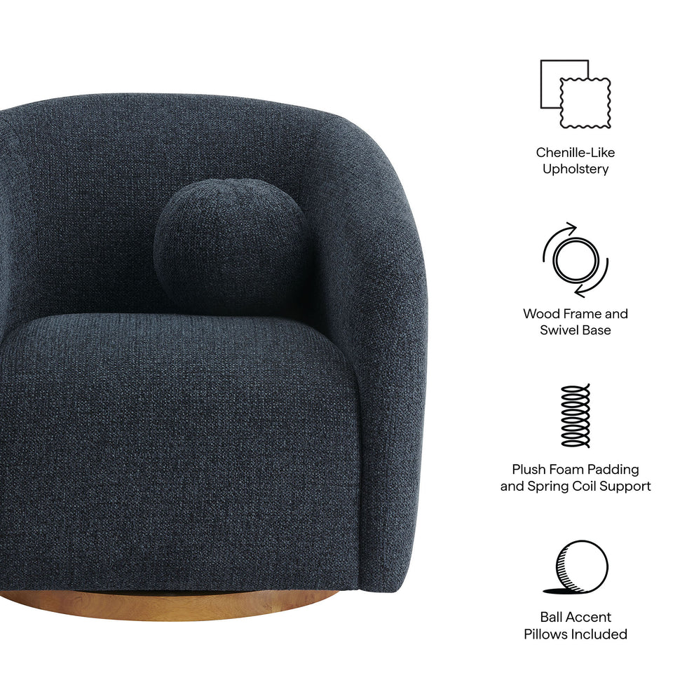 Holland Swivel Chenille Fabric Armchair by Modway | Armchairs | Modishstore - 18