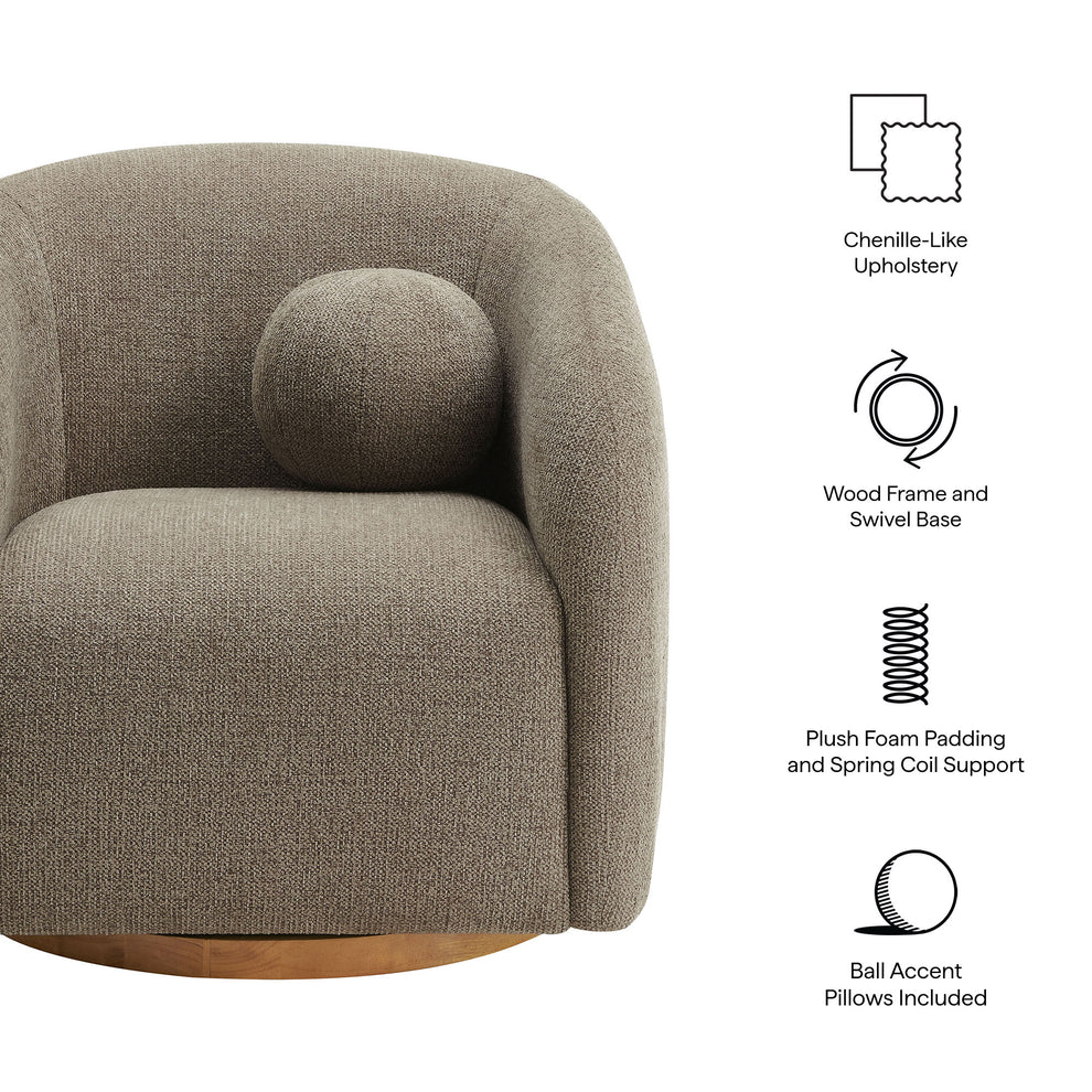 Holland Swivel Chenille Fabric Armchair by Modway | Armchairs | Modishstore - 28