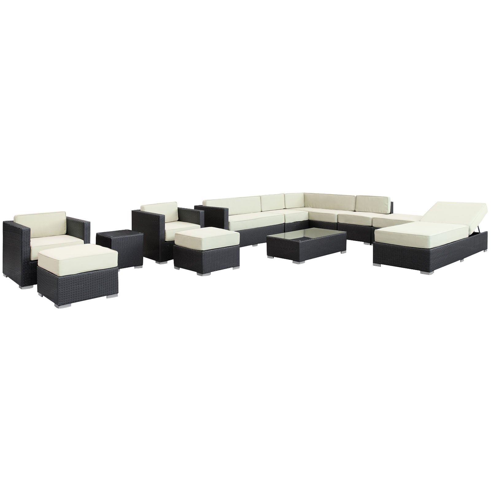 Fusion 12 Piece Outdoor Patio Sectional Set by Modway | Outdoor Patio Daybed | Modishstore - 2