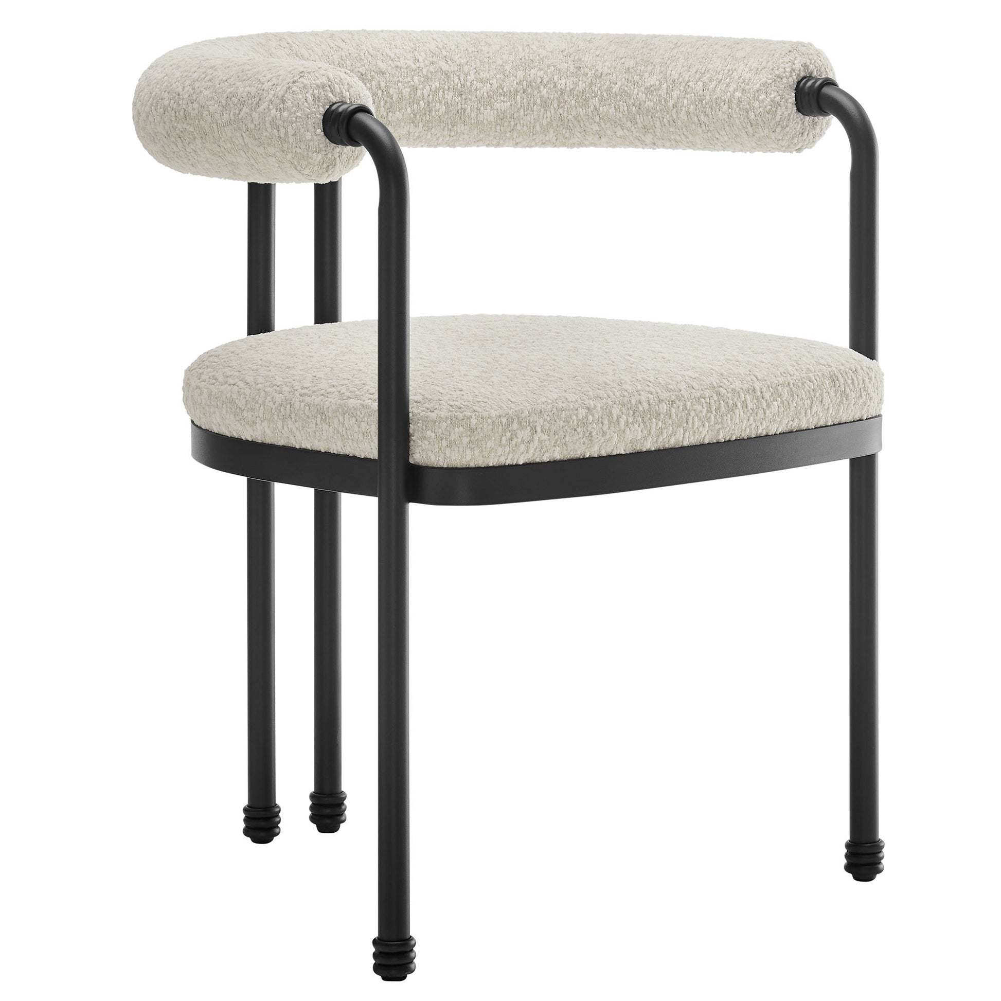 Turin Curved Back Boucle and Metal Dining Accent Chair by Modway | Accent Chairs | Modishstore - 2