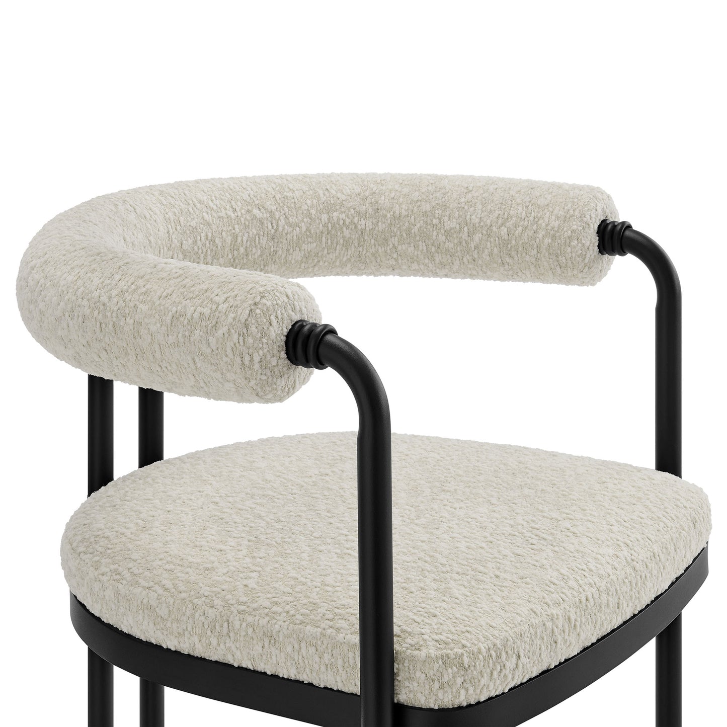 Turin Curved Back Boucle and Metal Dining Accent Chair by Modway | Accent Chairs | Modishstore - 6