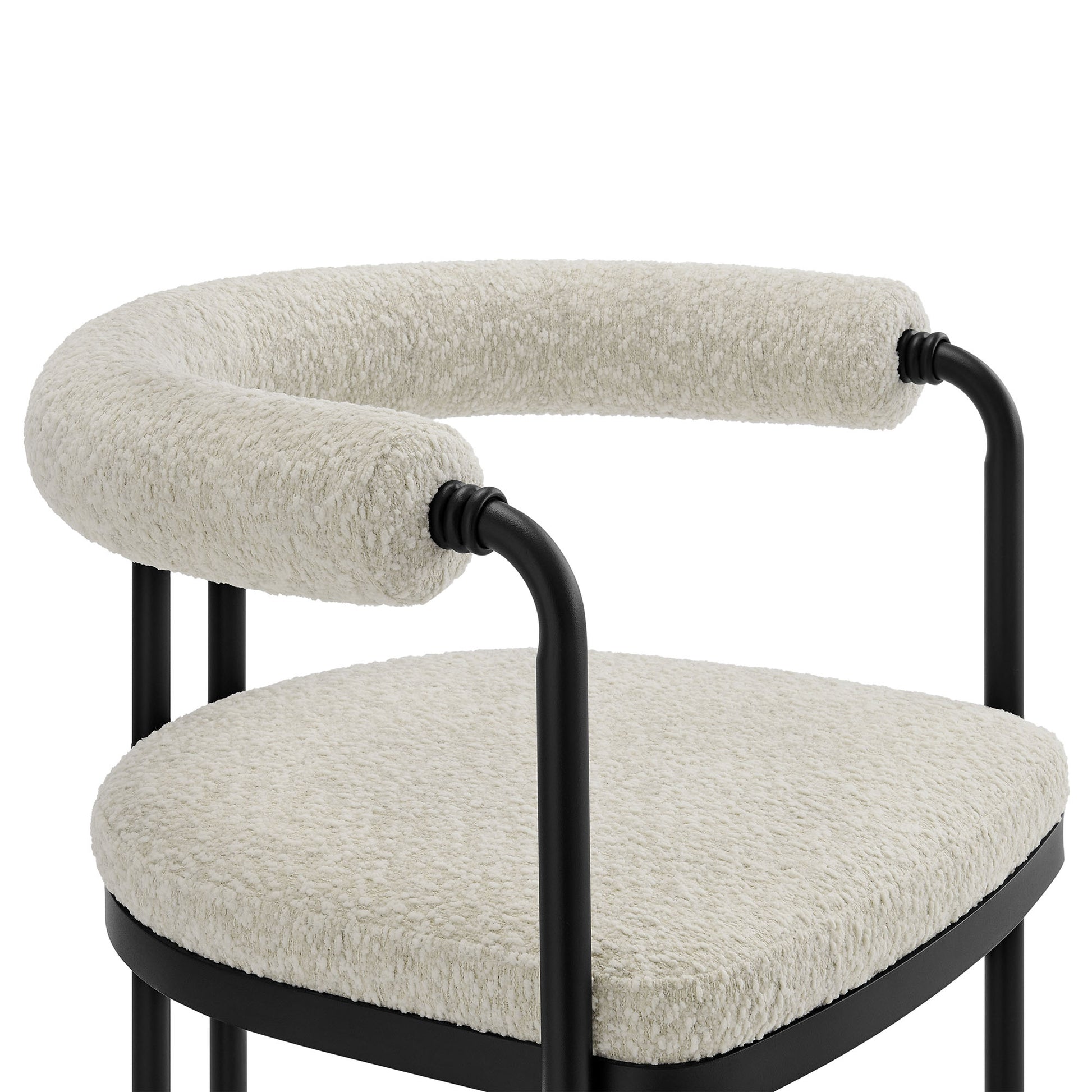 Turin Curved Back Boucle and Metal Dining Accent Chair by Modway | Accent Chairs | Modishstore - 6
