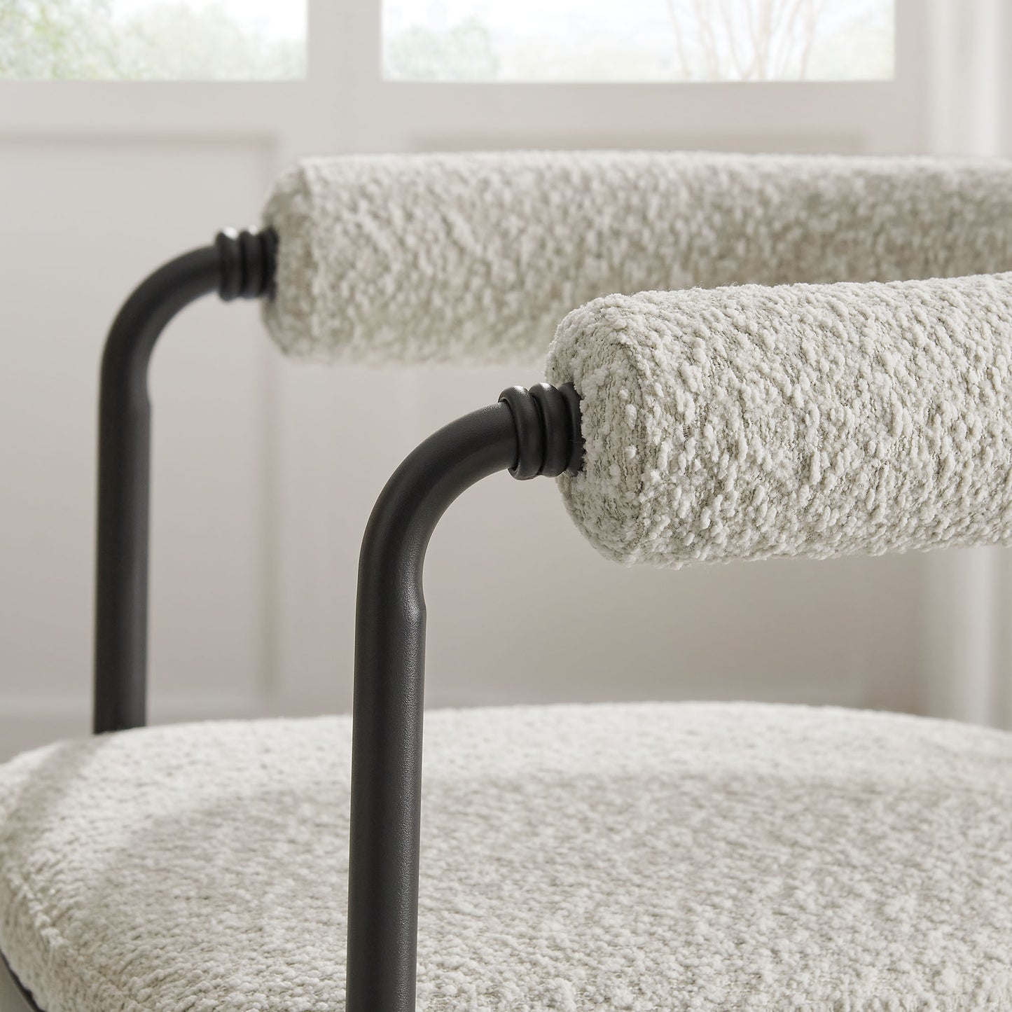 Turin Curved Back Boucle and Metal Dining Accent Chair by Modway | Accent Chairs | Modishstore - 7