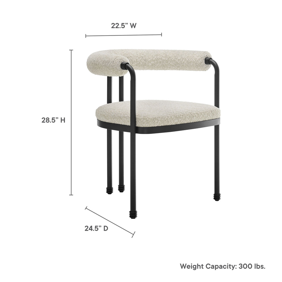 Turin Curved Back Boucle and Metal Dining Accent Chair by Modway | Accent Chairs | Modishstore - 9