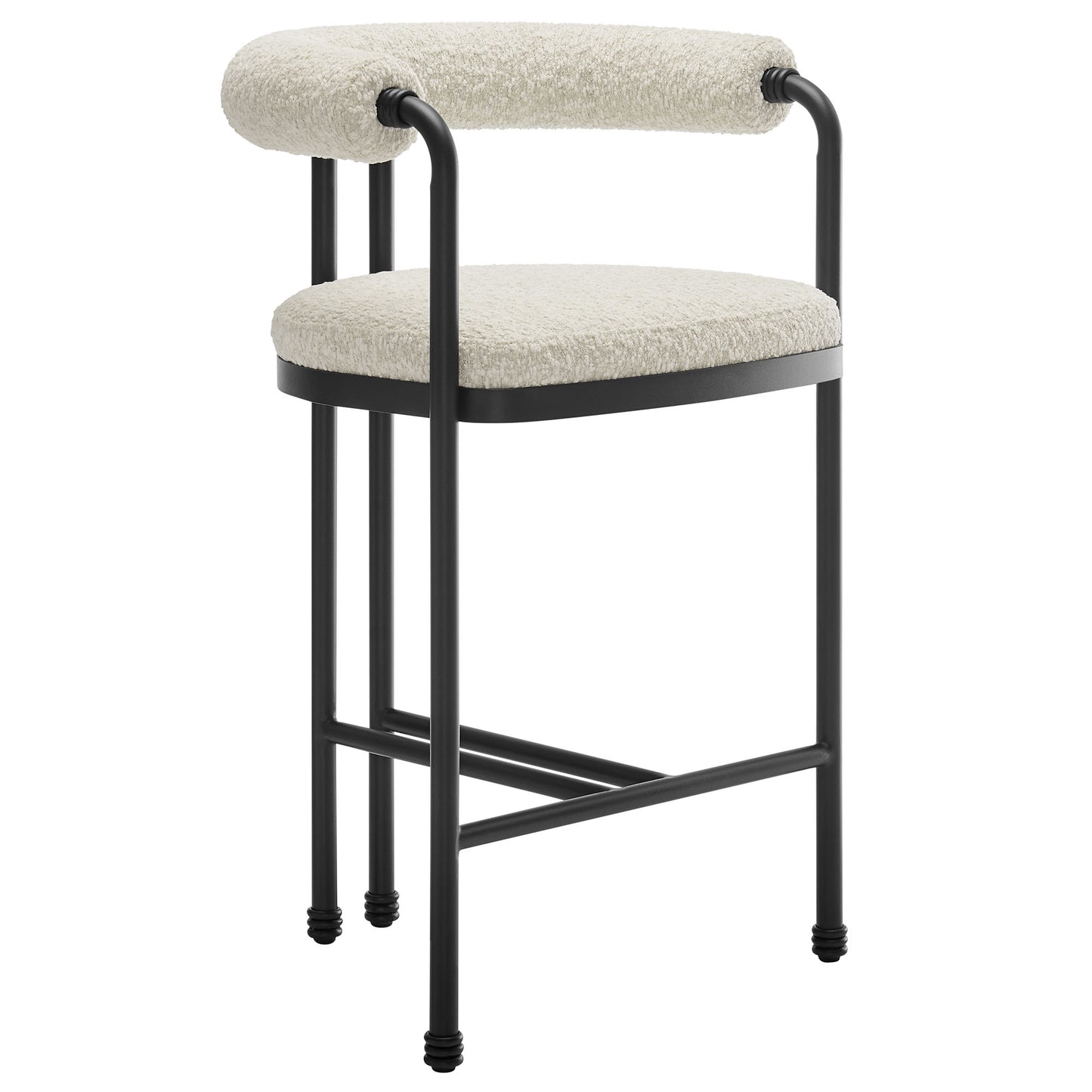 Turin Curved Back Boucle and Metal Counter Stool by Modway | Counter Stools | Modishstore - 2
