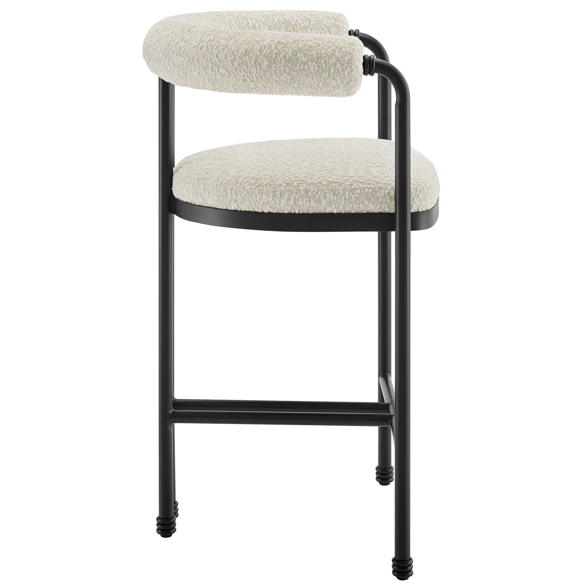 Turin Curved Back Boucle and Metal Counter Stool by Modway | Counter Stools | Modishstore - 3