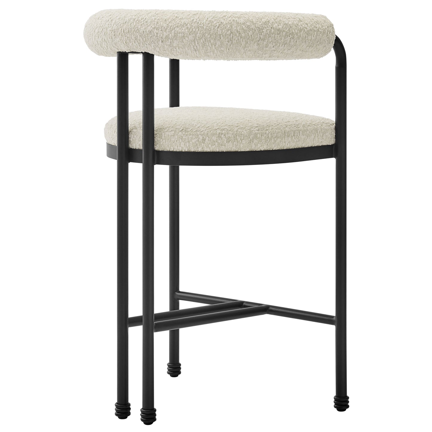 Turin Curved Back Boucle and Metal Counter Stool by Modway | Counter Stools | Modishstore - 4