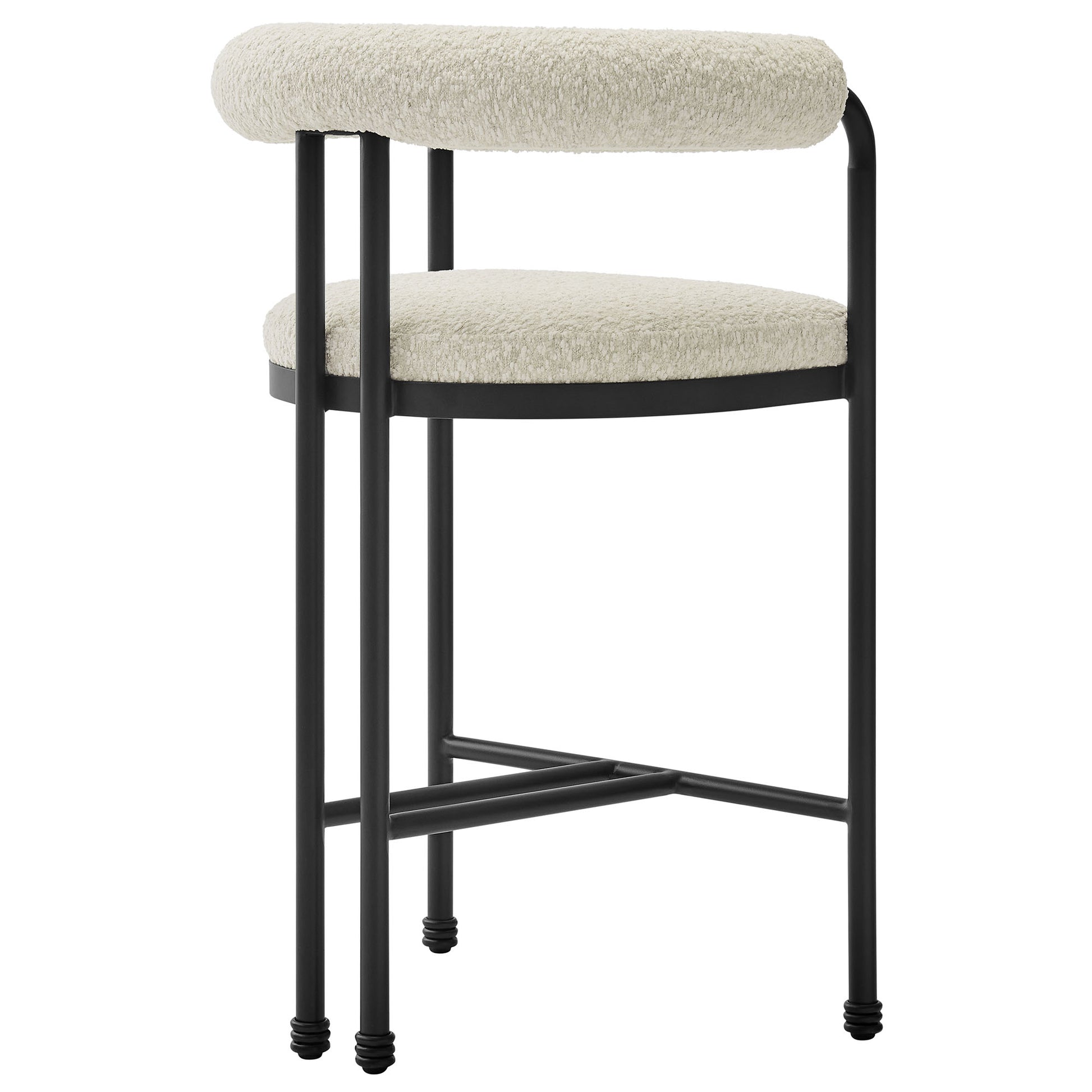 Turin Curved Back Boucle and Metal Counter Stool by Modway | Counter Stools | Modishstore - 4