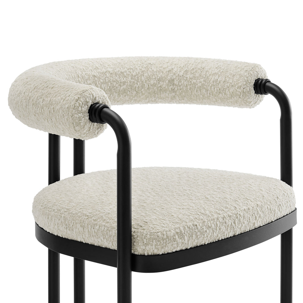 Turin Curved Back Boucle and Metal Counter Stool by Modway | Counter Stools | Modishstore - 6