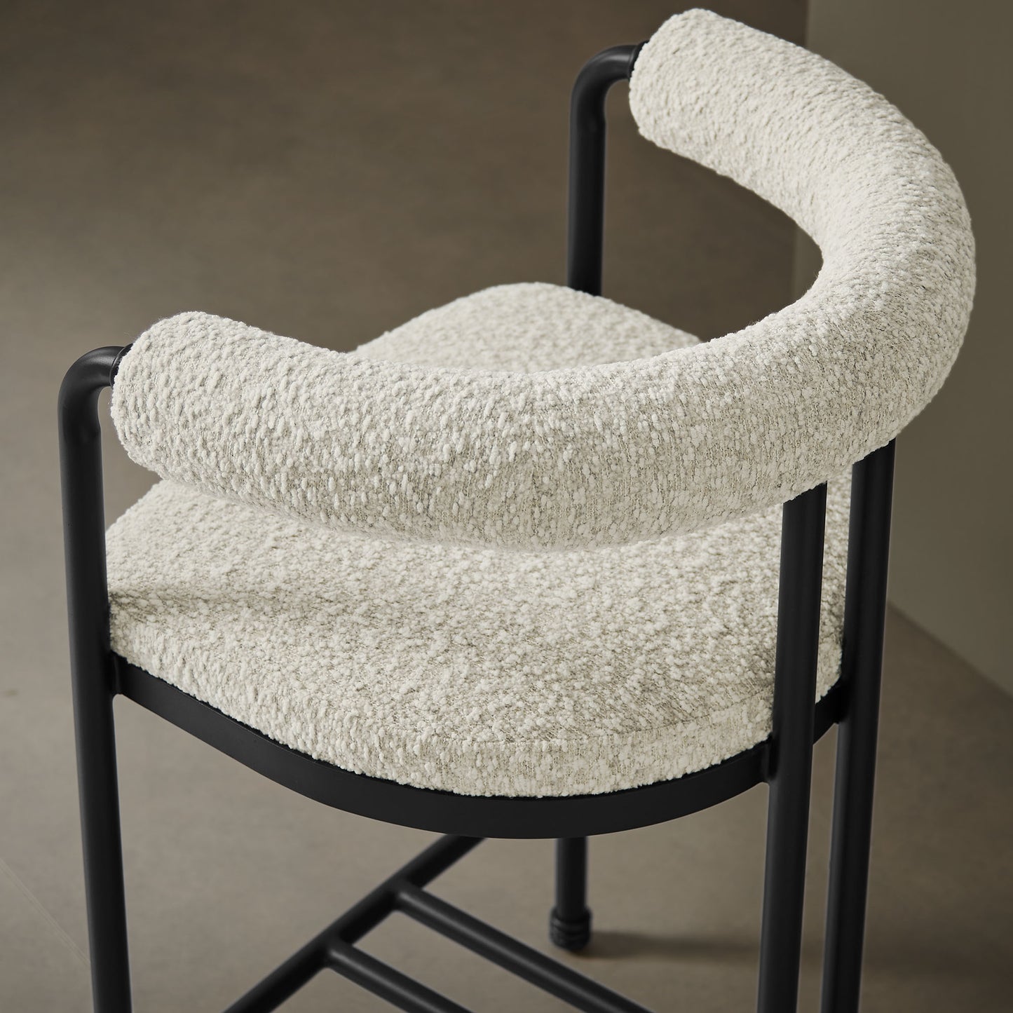 Turin Curved Back Boucle and Metal Counter Stool by Modway | Counter Stools | Modishstore - 7