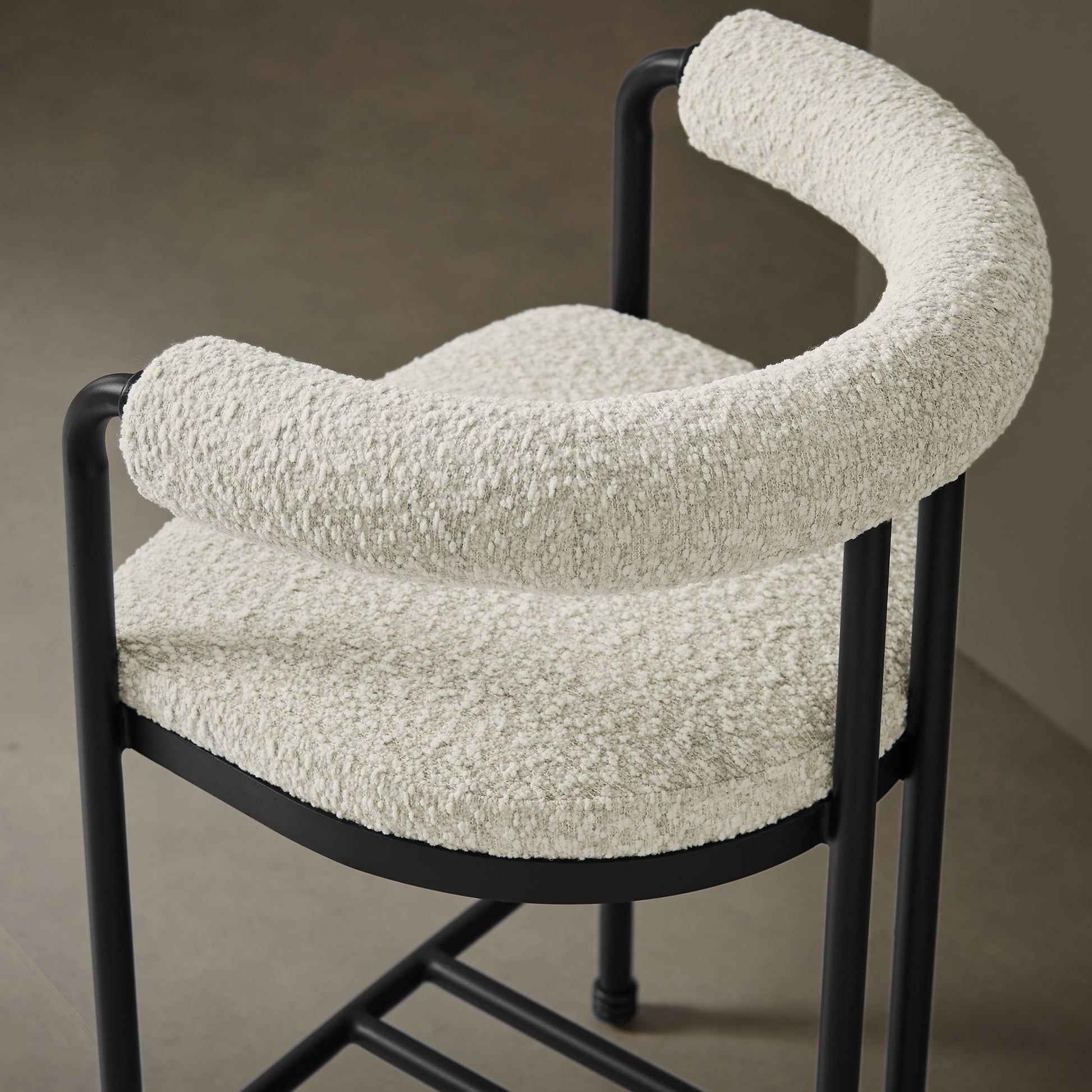 Turin Curved Back Boucle and Metal Counter Stool by Modway | Counter Stools | Modishstore - 7