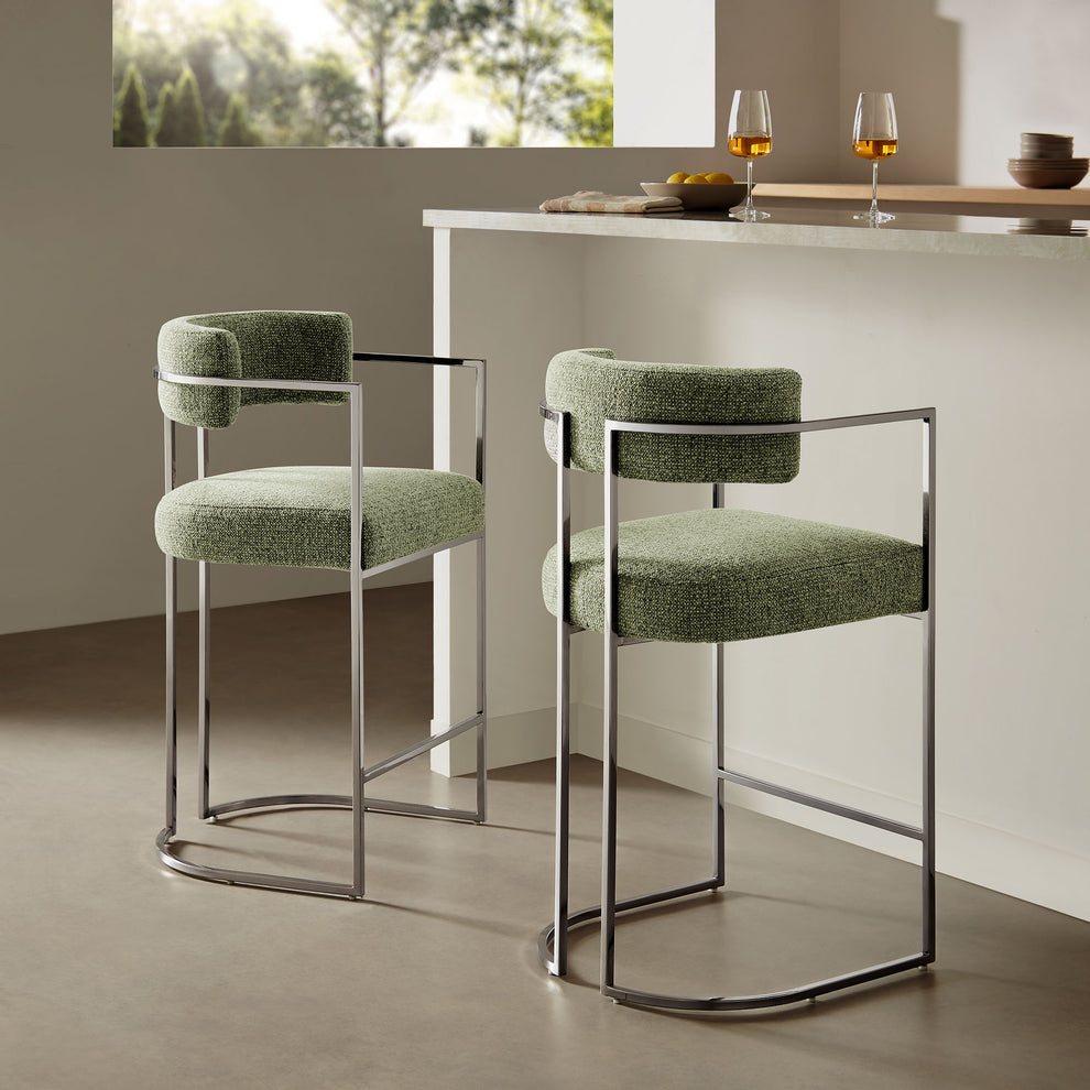 Huron Curved Back Fabric and Metal Counter Stool by Modway | Counter Stools | Modishstore - 17